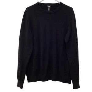 H&M - Men's Crewneck Pullover Sweater 100% Cotton in Black - Large